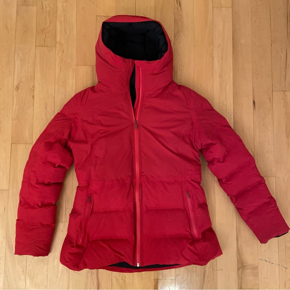 lululemon athletica Red Puffer Jacket with Hood